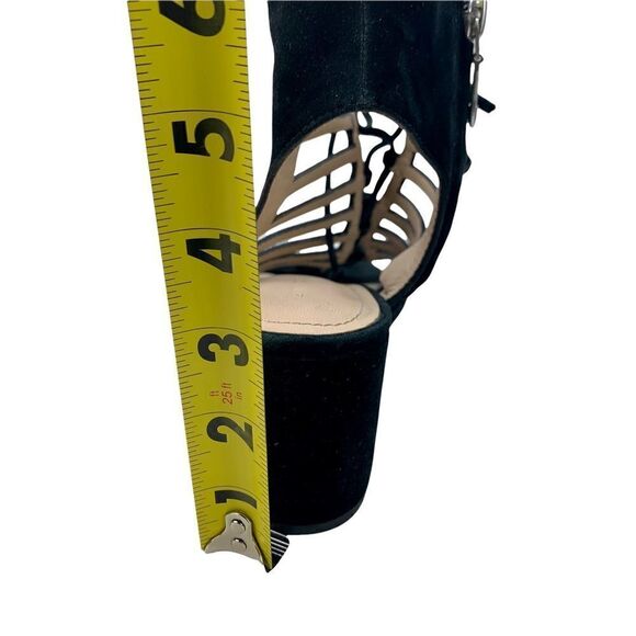 Pour La Victoire Amabelle Black Suede Leather Gladiator Cage Sandal 7.5 - Picture 7 of 10